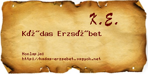 Kádas Erzsébet névjegykártya
